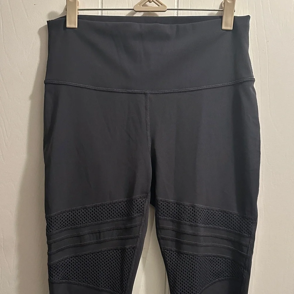 lululemon athletica Dark Gray Leggings with Mesh Accents